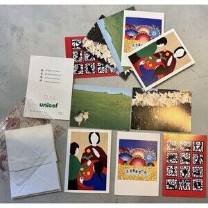 10 UNICEF Happy birthday cards-notecards plus envelopes by Different Artists VTG
